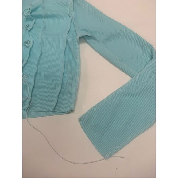 Exposed Seam Lace Up Top - Picture 3 of 8